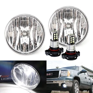 OEM-Spec Clear Lens Fog Light Kit w/ White 15-SMD LED Bulbs For 07-13 GMC Sierra - Picture 1 of 9