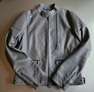 Porsche Design grau grau Herbst Winter Biker / Racer Lederjacke; genial + selten! - Bild 1 von 14