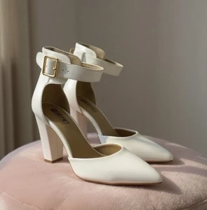 IDIFU Damen IN4 Pedazo hoher Blockabsatz Pumps spitz zulaufend Knöchelriemen Größe 6 - Bild 1 von 9