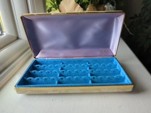 Pendientes de joyería de viaje Mele vintage estuche rígido organizador interior azul púrpura - Imagen 1 de 16