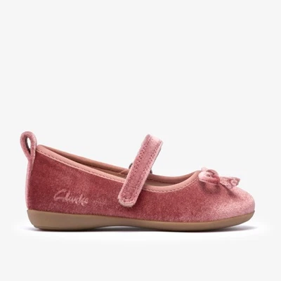 CLARKS CHILDREN'S Clarks Girls Charm Tap Toddler Dusty Pink Ballet Pumps Textile Casual