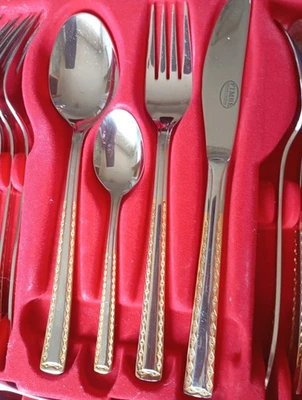 84 Teiliges Besteck Solingen   Gold Auflage 12 Personen model Fimse - Bild 1 von 4