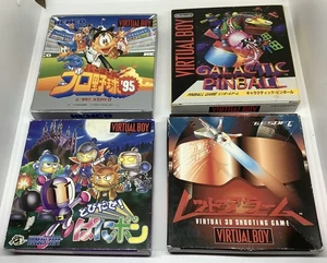 4 X NINTENDO VIRTUAL BOY JAPAN BOXEN FLIPPER, BASEBALL 95, ROTER ALARM, BOMBERMAN - Bild 1 von 18