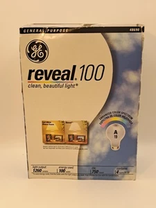GE Light Bulbs • NEW Reveal 100 Watt Light Bulbs • 1 Pack of 4 - Picture 1 of 5