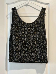 Vg MCM Lovemans Of Alabama Wool Beaded Art Deco Style Vest Sz M Gatsby Regency   - Picture 1 of 12