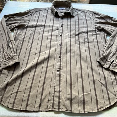 Cerruti 1881 Mens 100% Cotton Oversized Shirt Size 2XL green brown  - Image 1 of 4