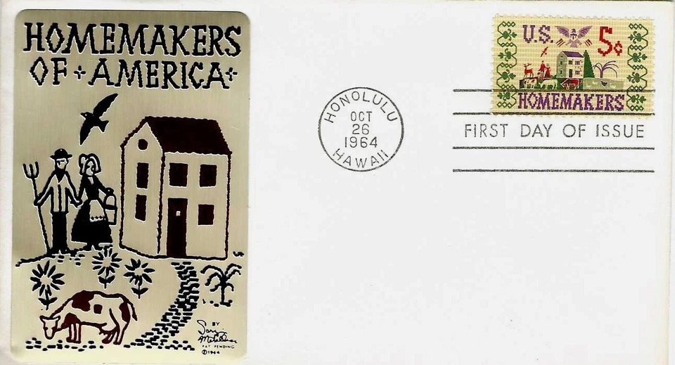 Home Makers of America #1253 FDC Sarzin Metallic Cachet M5360 Foto 1 de 1