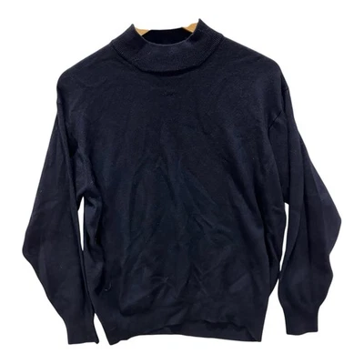 Gran Sasso Sweater Size Medium Black Wool Silk Cashmere Banded Bottom Italy - Image 1 of 4