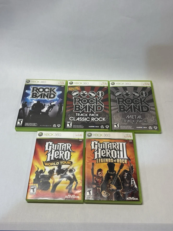 5 Videojuegos Xbox 360 Live Guitar Hero & Rock Band World Tour, Legends Of Rock Foto 1 de 1