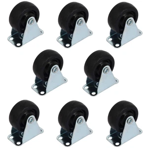 Luomorgo 1.5 Inch Dia Rubber Single Wheel Rigid Non-Swivel Top Plate Fixed Caste - Picture 1 of 12