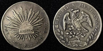 MEXICO Silver 1895 Zs FZ 8 Reales Box KM# 377.13 Ex. Coin Galleries (339) - Image 1 of 4