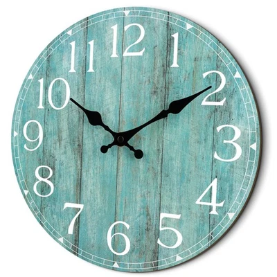 14 Inch Teal Wall Clock - Silent, Non-Ticking, Battery Operated, Decorative, ... - Image 1 of 4