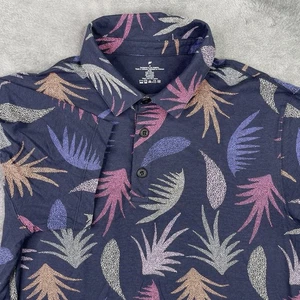 Camisa Fabletics Para Hombre Mediana Azul Polo Estampado Floral Rendimiento Golf Resort Yate - Imagen 1 de 8