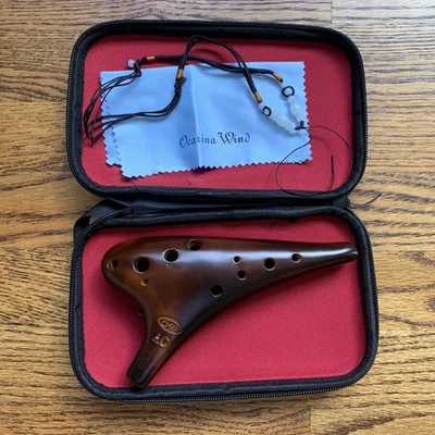 Ocarina AC 12 Hole Maple Wood OW With Case And Accessories - Image 1 of 4