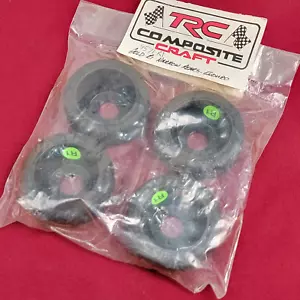 Vintage TRC 1/10 Pan Car Narrow Rubber Capped Rear Tires Gold R1 4571R1 Bag 4 .. - Picture 1 of 5