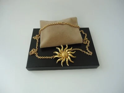 Broche/colgante/collar Kenneth Jay Lane KJL girasol estrás dos tonos Foto 1 de 4