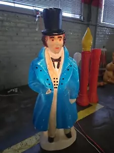 Vintage Impero 38" Natale Dickens Victorian Caroler Gentleman Soffiaggio Stampo - Foto 1 di 6