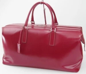 TANNER KROLLE Bridle Leather Travel Bag Red 22" Weekender w/ Key Made in UK - Picture 1 of 9
