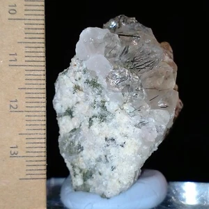 Rutilated Quartz crystals w/ Riebeckite needle inclusions mineral specimen 220ct - Bild 1 von 7