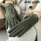 Fleece Faux Suede Gloves Cycling Gloves Full Finger Mittens Leaking Fingers
