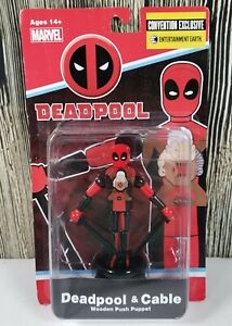 NEW Comic Con 2018 Marvel Deadpool and Cable Wooden Push Puppet 878 Of 1500