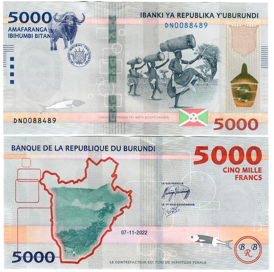 Burundi 5000 Francs 2022 (2023) UNC - Image 1 of 1