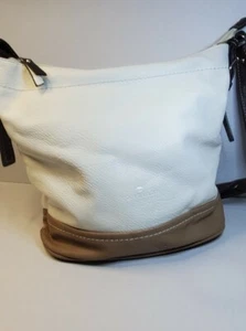 Tom Tailor Handbag White/Brown Shoulder Bag pre-owned - Picture 1 of 9