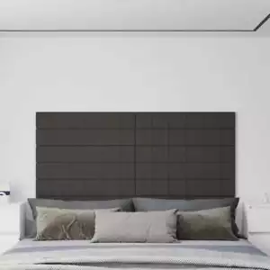 12x Wall Panels Dark Grey Fabric Wall Sticker Home Decor Multi Sizes vidaXL - Picture 1 of 6