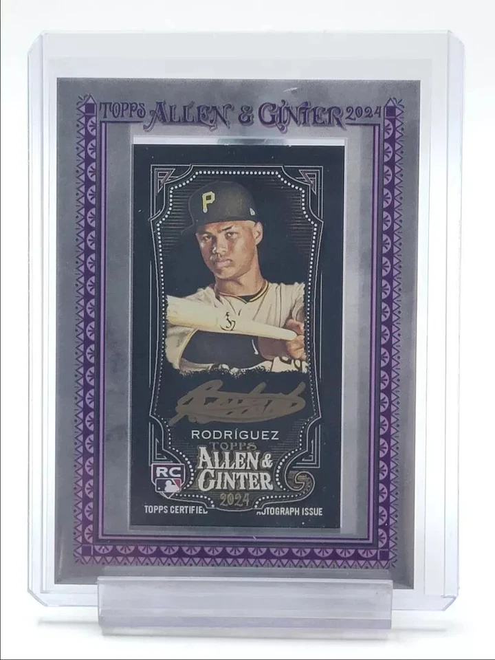 ENDY RODRIGUEZ 2024 TOPPS ALLEN GINTER X ROOKIE GOLD INK MINI AUTO #3/5 - Image 1 of 2