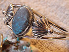 Bisbee Web Turquoise Sterling Silver Ladies Bracelet By Navajo Harold Tahe
