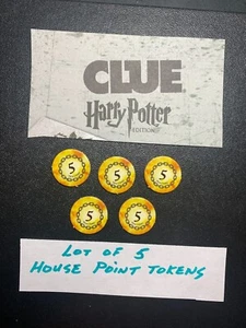 HARRY POTTER   CLUE 2008   House Point Tokens Lot of 5  Game Replacements  LOT A - Picture 1 of 2
