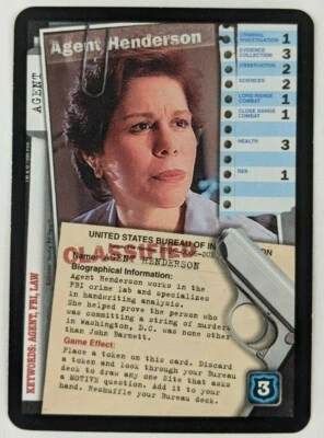 Agent Henderson X-Files TCG CCG Promo Card Game PR96-0006 FBI Law - Image 1 of 2