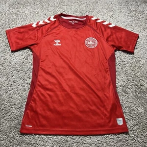 DENMARK TEAM JERSEY HOME FOOTBALL SHIRT 2018 2019 HUMMEL TRIKOT MEN M World Cup - Picture 1 of 9