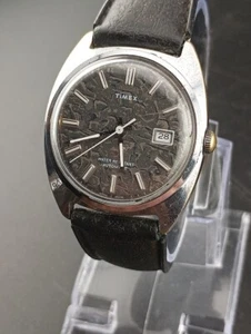 NICE w/Video: Rare Vintage 1976 Timex Strata (Camouflage) Automatic Mens Watch - Picture 1 of 8