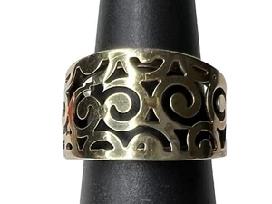 Vintage 14K Weißgold und Sterlingsilber konischer Hochzeitsbandring Größe 7 - Bild 1 von 6