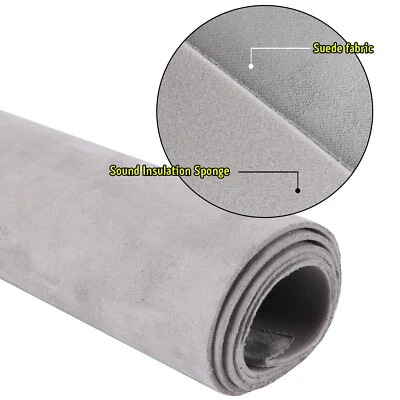 Headliner Suede Quilted Fabric By the Yard Gray 1/8" Foam Backing 60"W Replace - Image 1 of 4