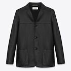 Saint Laurent Classic Western Jacket Blazer In Black Leather Size Fr 34 ? $3,990