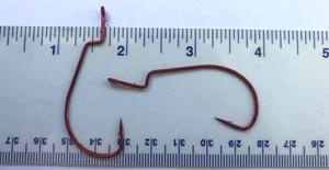 100 Gt 2X Fort Rouge Chromé Extra Large Gap Ver Poisson Pêche Hooks Taille 3/0 - Picture 1 of 1