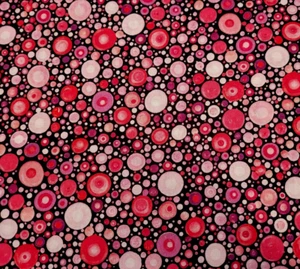 P&B Textiles Mindful Mandalas BTY Amy Diener Layered Polka Dot Pink Purple Black - Picture 1 of 3