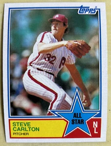 1983 Topps Steve Carlton All Star #406 Phillies HOF Joel Youngblood Miscut O/B - Picture 1 of 2