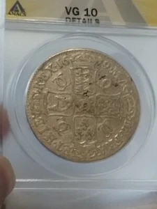 1679 CROWN ENGLAND ENGLISH 4TH BUST VG 10 DETAILS ANACS ANTIQUE SILVER COIN - Picture 1 of 19