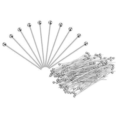 200 piezas pasadores de cabeza de bola blancos pasadores de cabeza de alambre de 50 mm latón calibre 24 Foto 1 de 4