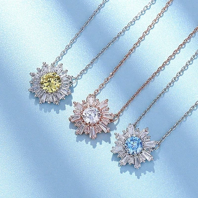 Swarovski Girasol Collar Mujer Luz Lujo Diseño Nicho Cristal Elemento Foto 1 de 4