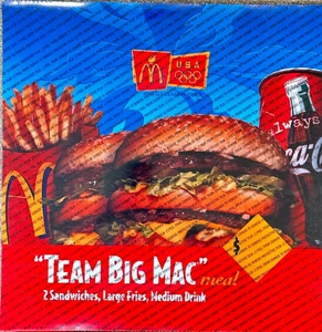 1998 Olympics McDonalds Team Big Mac Meal  UNUSED Window Cling - Picture 1 of 3