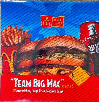 1998 Olympics McDonalds Team Big Mac Meal  UNUSED Window Cling - Image 1 of 3