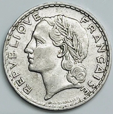 1933 France 5 Francs KM# 888 Circulated Condition - Image 1 of 3