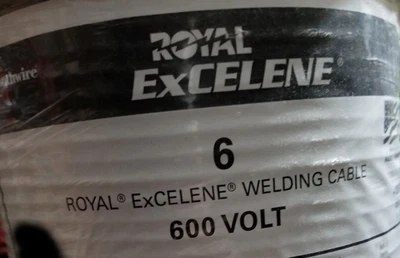 Southwire Royal Excelene #6 6awg Flexible Welding/Battery Cable 600V Black /25ft - Image 1 of 4