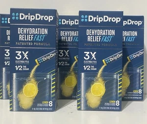 Drip Drop Hydration Packets Lemon 8 Sticks x 5 Boxes Electrolytes BB 08/2026+ - Picture 1 of 6