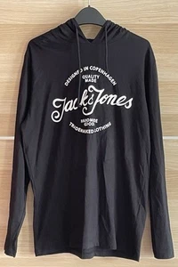 Jack & Jones Black Hooded Long Sleeve Top Size L - Picture 1 of 7