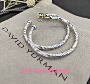 David Y. Cable Hoop Earrings - Picture 1 of 7
